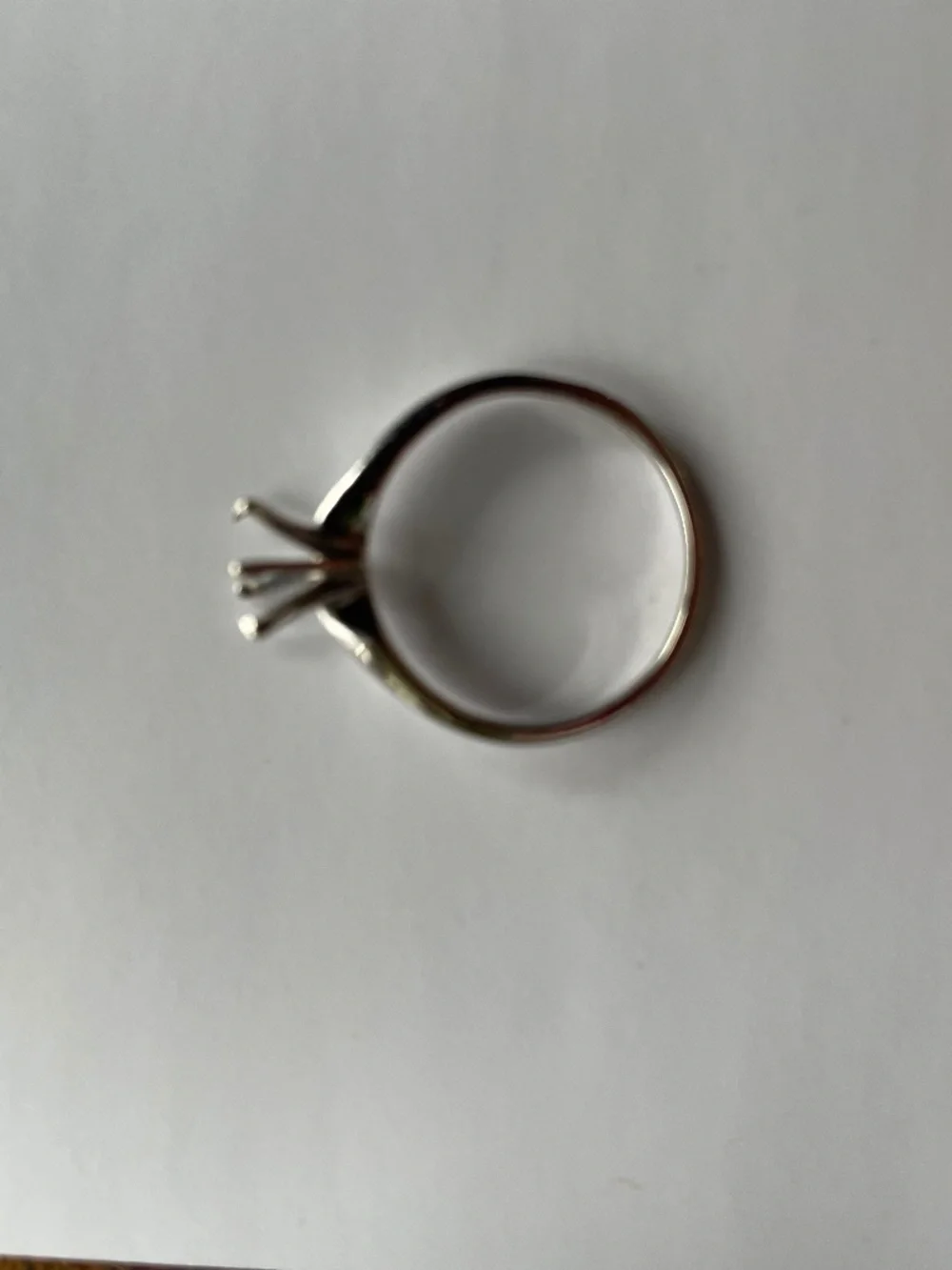 White Gold 6-prong Solitaire Ring Setting / Ring Blank, Size 5.5 - Picture 5 of 9